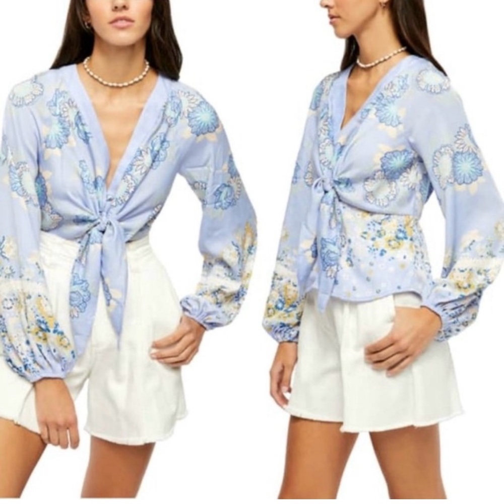 NWT Free People Run Free Lavender Satin Tunic Top Size Small